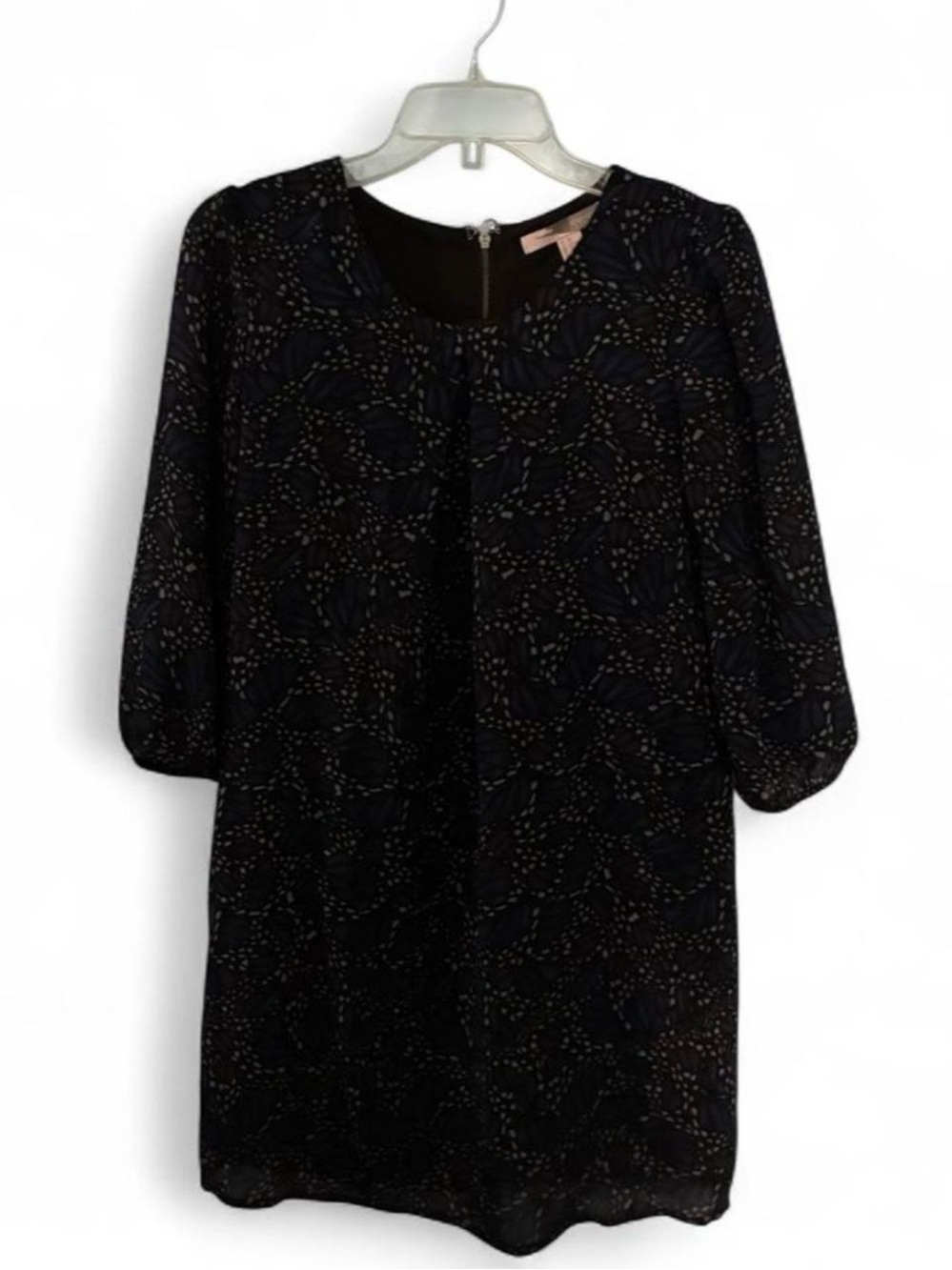 Forever 21 Black Floral Dot Shift Dress